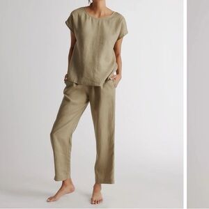 Quince 100% European Linen Pajama Set Women’s S for luxe Christmas morning